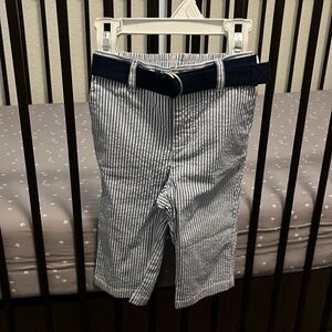 Seersucker pants with belt